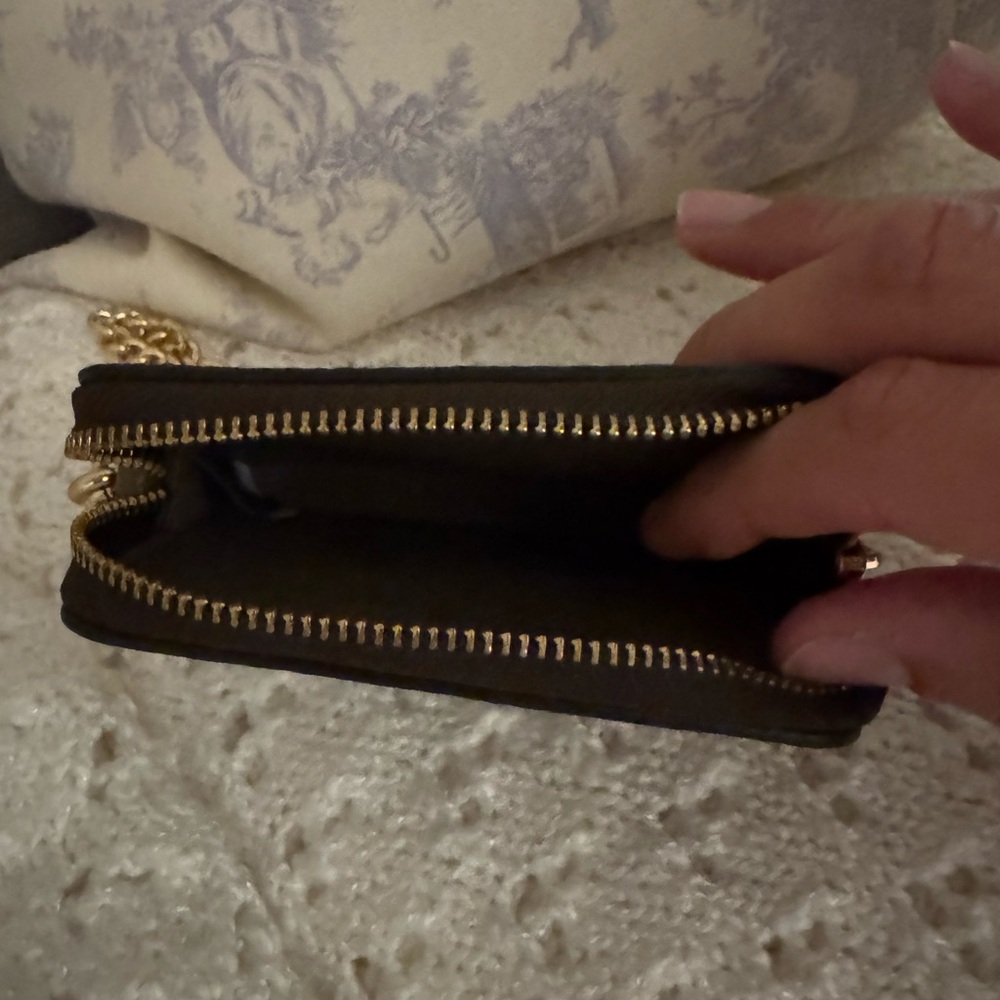 Coach Dark Brown Leather Wallet with Gold Chain - Picture 3 of 3